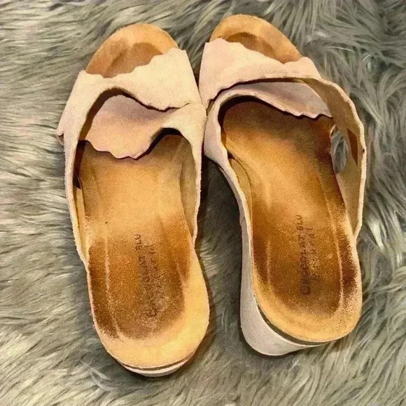 Chocolat Blu Bev Platform Wedge Sandal Light Nude Pink Size 9 Wide 9W - Picture 7 of 10